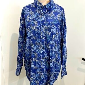 Wrangler Men's George Strait Long Sleeve Button Down Shirt- Bold Paisley | 3XL